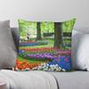 Keukenhof Gärten Platz Kissenbezug Polyester Leinen Samt Kreativ Reißverschluss Dekor Sofa Kissenbezug