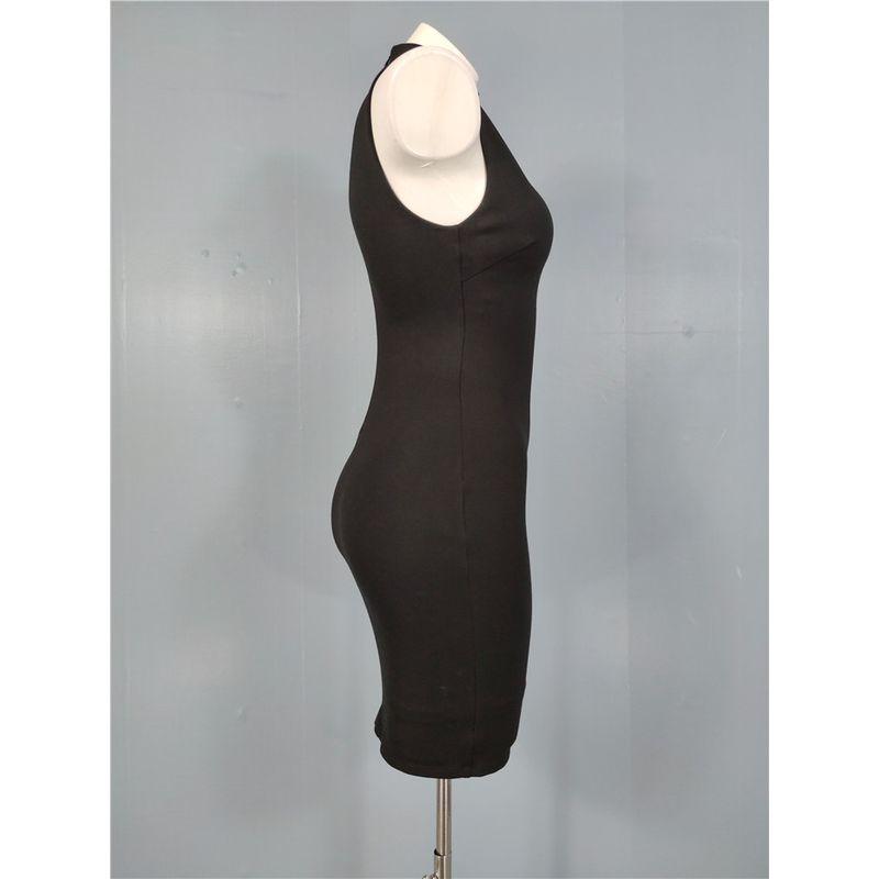 Export Single Season New Arrival Sexy Sexy Deep V Low-Cut Lace-up Sleeveless Commuter's All-Matching Flattering Sheath Dress