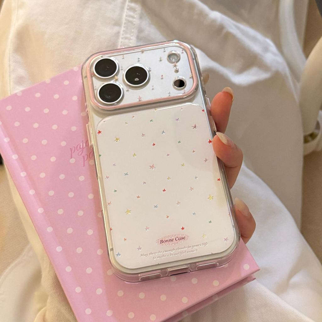 Cover Colorata con Stelline Piccole per iPhone 16, iPhone 17 e iPhone 17 Pro Max