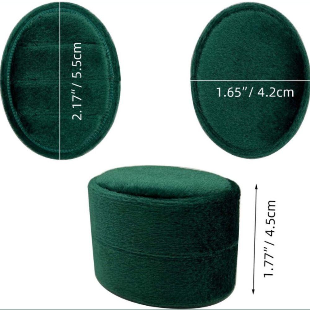 Oval Shape Three Ring Box Velvet Material Oval Jewelry Box Velvet Ring Box Jewelry Storage