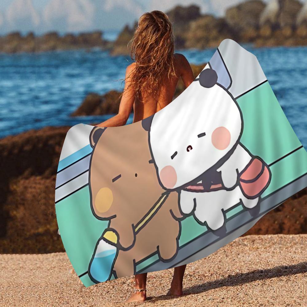 1pc Bubu And Dudu Beach Towel Cartoon Cute Summer Kids Large Bath Pool Beach Towel Microfiber Absorbent For Swimming Travel