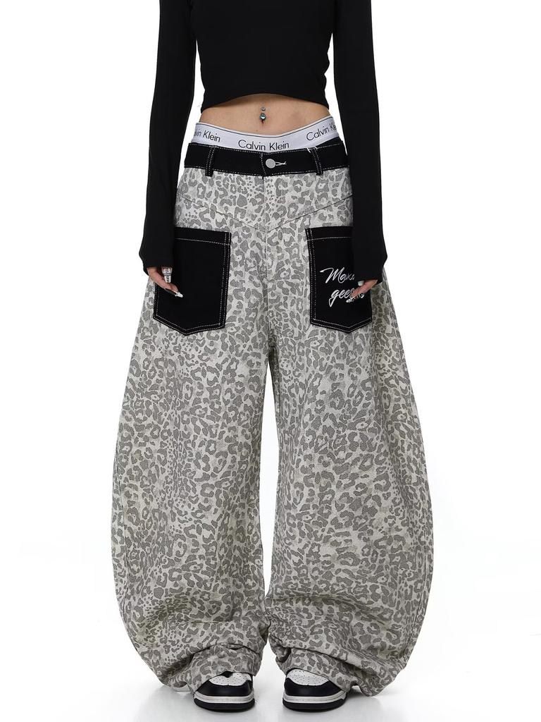 Unisex High Waist Barrel Jeans Loose Fit Streetwear Wide Leg Jeans Vintage American Zip Fly Stretch Denim Trousers