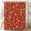 Christmas Snowflake Shower Curtain with Gold Pattern for Bathroom Decor Printed Fabric Waterproof Home Supplies In Bath from Hom