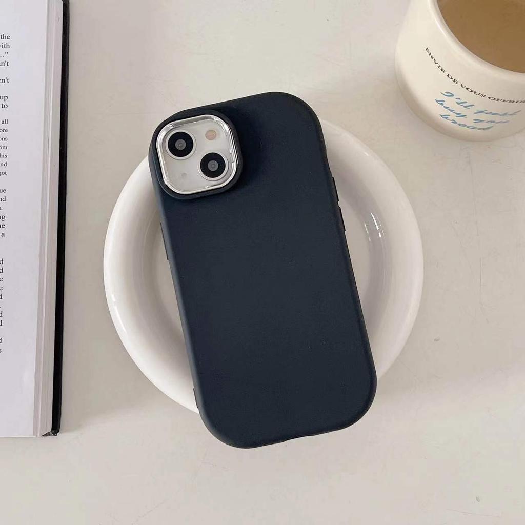 Solid Color Fat Dundo Is Suitable for IPhone15 Simple 16promax Mobile Phone Case 14/13pro Anti-fall 12 Electroplating