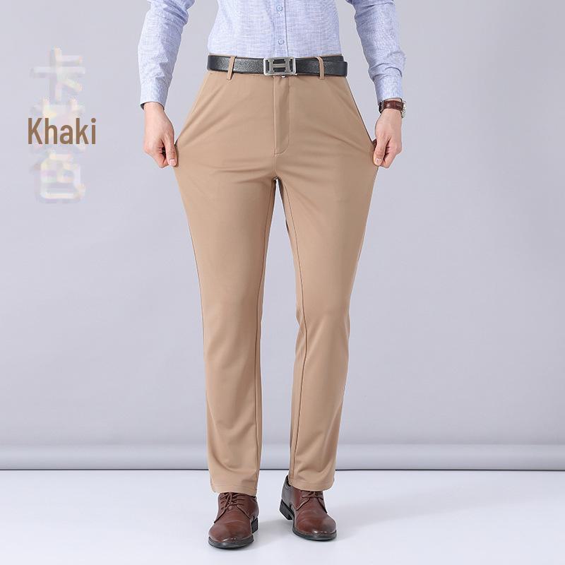 Calças masculinas elásticas pretas casuais de negócios