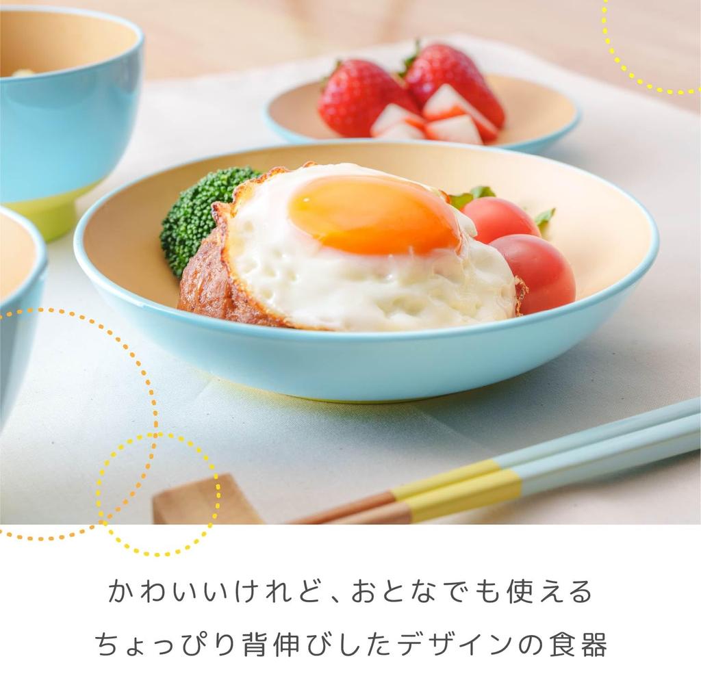 Asahi Koyo Diameter X Height 1 Made In Dishwasher Microwave Tableware Series That Can Be Used As a Set Home Children's Plate, 16.1cm 3.5cm, Blue,