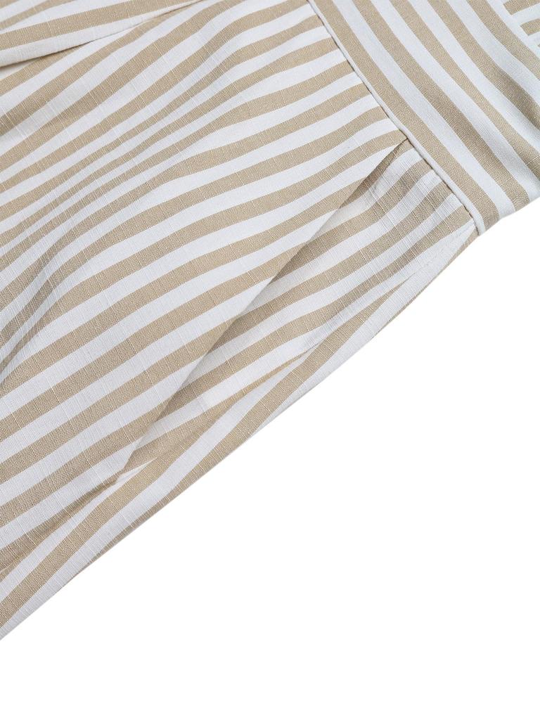 2026 Spring/Summer Striped Sleeveless Halter Jumpsuit - European and American Style, Backless, Casual, Short