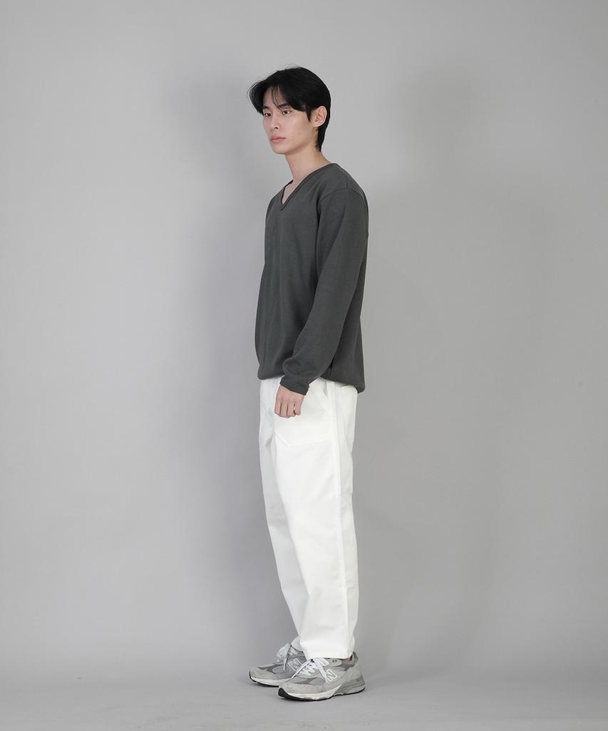 Seinteukeulu Ankle Drop Classic Fatigue Tapered Pants Aft-306 White