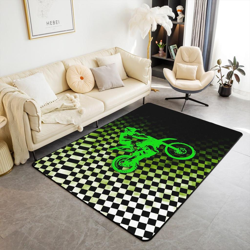 Retro Motocykl Oblastní Koberec Koberec Moto Fanoušci Protiskluzová Velká Rohožka ke Dveřím Koupelnová Předložka do Obývacího Pokoje Ložnice Vstup Domácí Dekorace