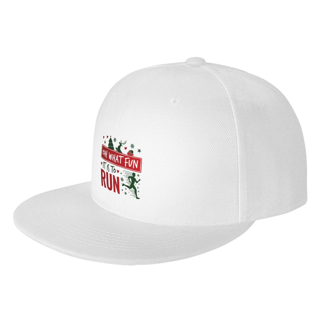 Fashion Running Christmas Oh What Fun It Is To Run Flat Brim Sun Hat High CostPerforUnisexce Sharp Visors