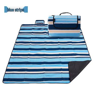 ZISIZ Foldable Flannel Outdoor Picnic Blanket Mat