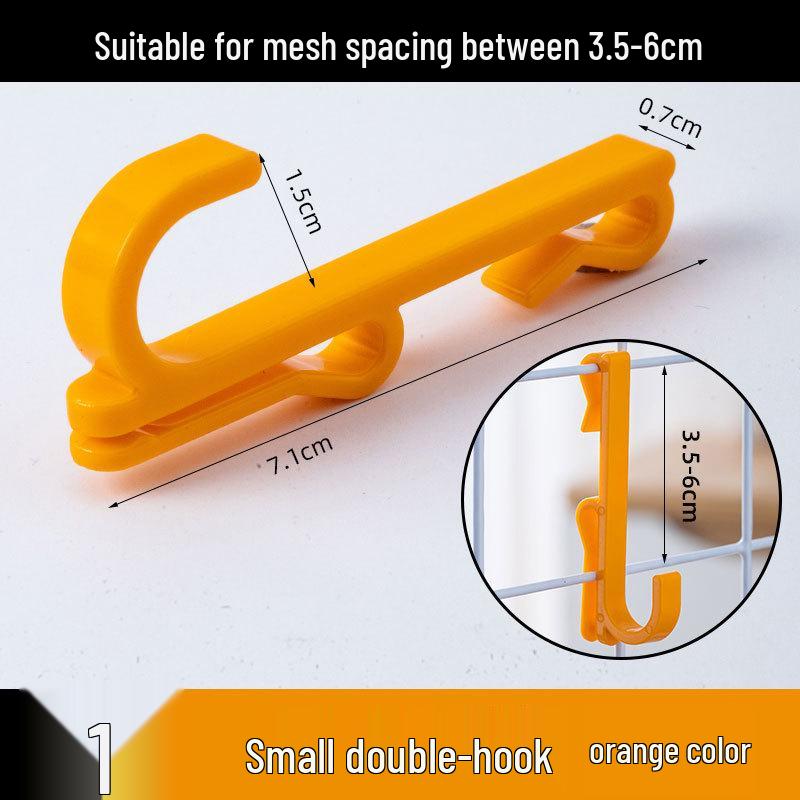 Nail-Free Grid Panel Hook for Wire Mesh Shelves - No-Drill Wall Storage Hooks for Kindergarten Display