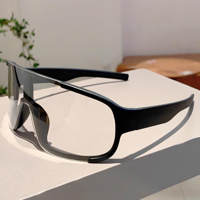 Oversize Monoblock Sunglasses Men Fashion Mirror Sports Goggle for Skiing Trendy Women Anti-UV Outdoor Hiking Sun Glasses