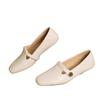 Retro Square Head Leather Shallow Mouth Single Shoes Women's Sheep R Leather Low Heel Women's Shoes 2025 New Spring and Summer British Small Leather