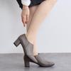 Himiko Square Toe Side Gore Pumps/643302 Gray 230