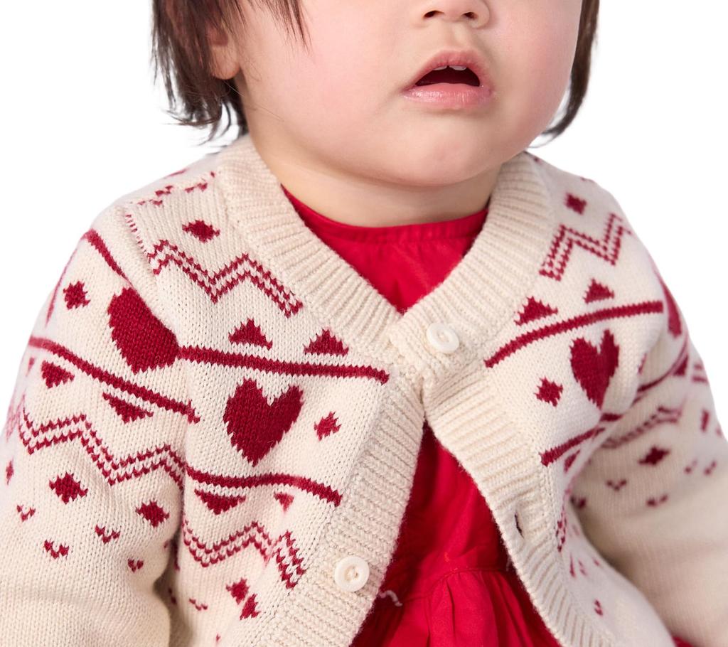 Petit Bateau Cardigan Milky Size 36 95cm A0EBI, White/Red, Months,