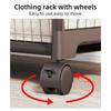 Aoresac Przenośny Stojak na Ubrania na Kółkach z Półkami do Wieszania Ubrań, Kapeluszy, Torebek z Miejscem na Buty, Metalowy Stojak na Ubrania