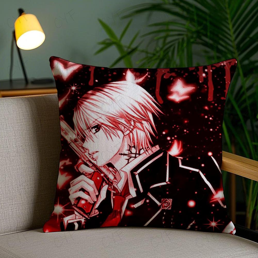 Vampire Knight Anime Pillow Case Anti-Dustmite Pillowcase Invisible Zipper Silky Short Plush Sofa Cushion Cover