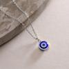 Unique Design Clavicle Necklace, Mysterious Blue Evil Eye Necklace, Elegant Versatile Stainless Steel Pendant for Women