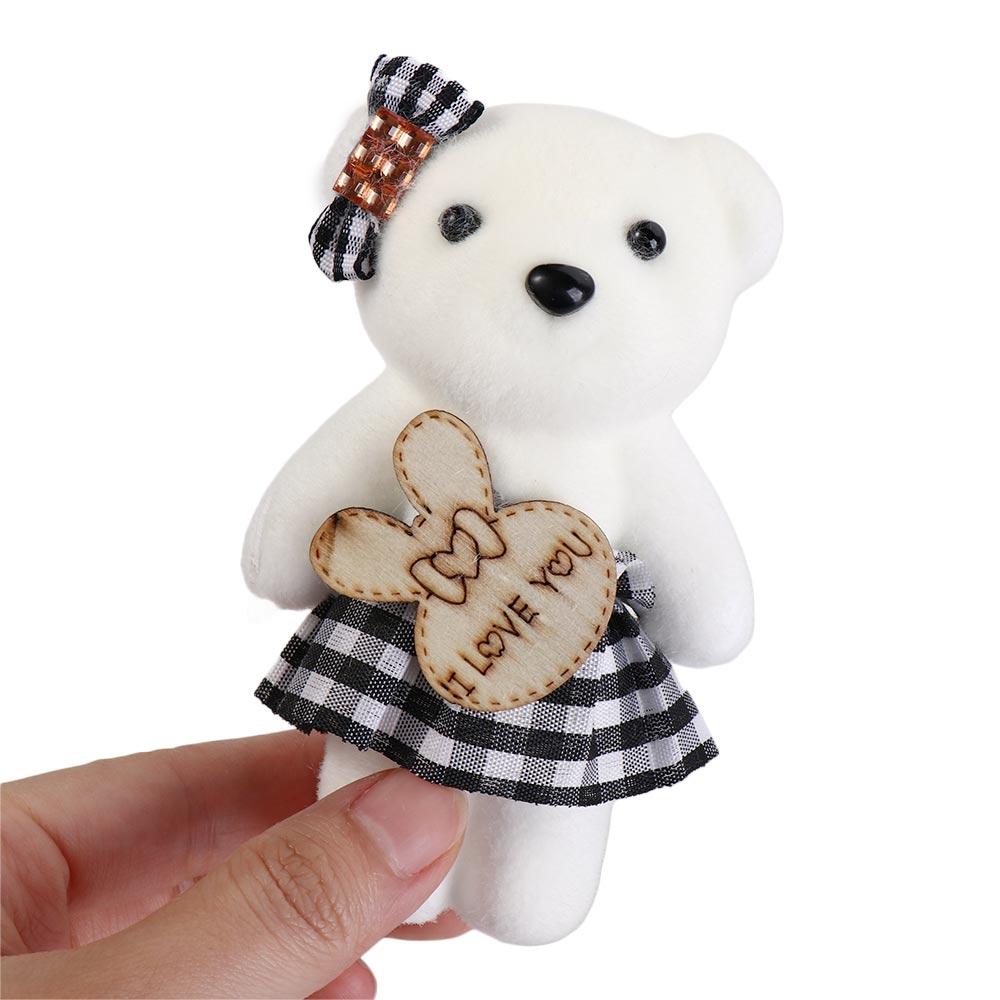 10 Stück/Beutel Plüschtier Mini-Bär Blumenstrauß Plüschpuppe Cartoon-Straußpuppe Valentinstag