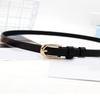 Women Faux Leather Belt Thin Waistband Decorative Waist Ornament for Jeans and Dresses Elegant Design with Gold Buckle
