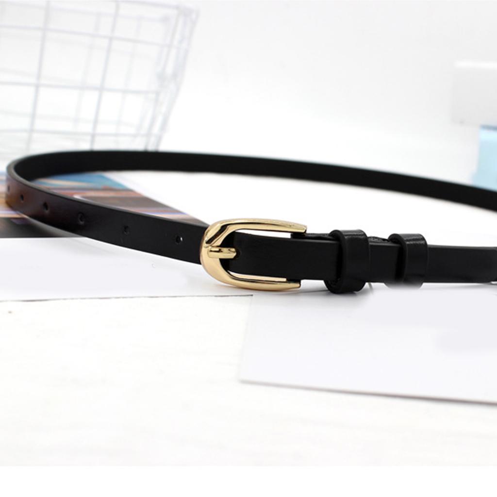 Women Faux Leather Belt Thin Waistband Decorative Waist Ornament for Jeans and Dresses Elegant Design with Gold Buckle