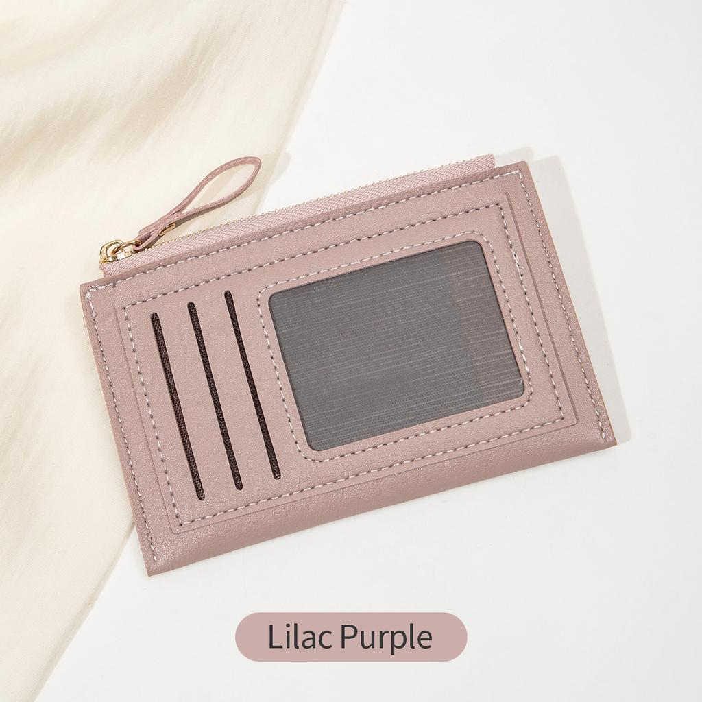 Fashionable Ultra-thin Women's Card Bag Simple Mini Compact PU Leather Credit Card Wallet Portable Short Multi Slot Zero Wallet