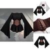 Stylish Mangguo Women's Renaissance Pirate Shirt With Long Sleeves For Performances