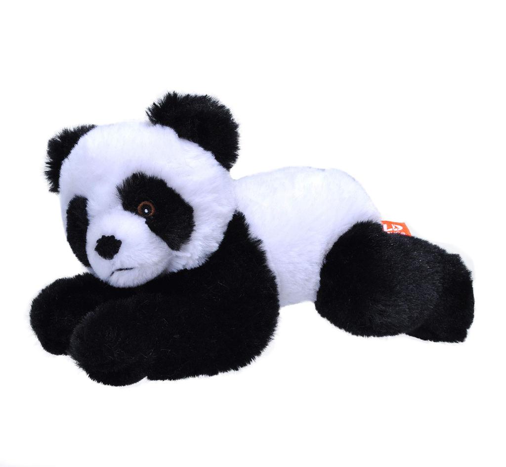 Wild Republic Plush Panda, Fluffy, Recycled Materials, Ecokinz, W14 X D23 X H12cm, 24796