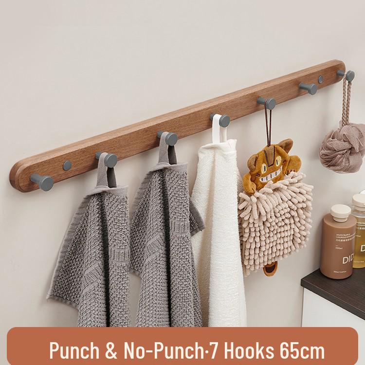 Log Style Wooden Wall-Mounted Coat and Clothes Hook