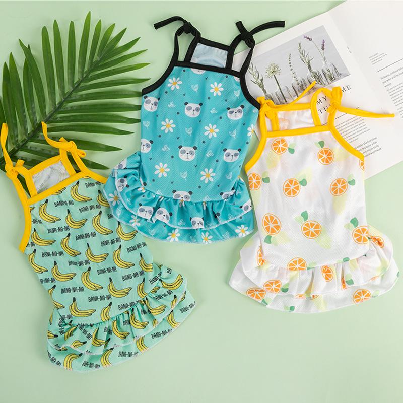 Spring/Summer Pet Suspender Dress for Dogs and Cats - Bichon & Teddy Print