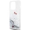 Etui do iPhone 15 Pro Hello Kitty Liquid Glitter Charms Srebrny