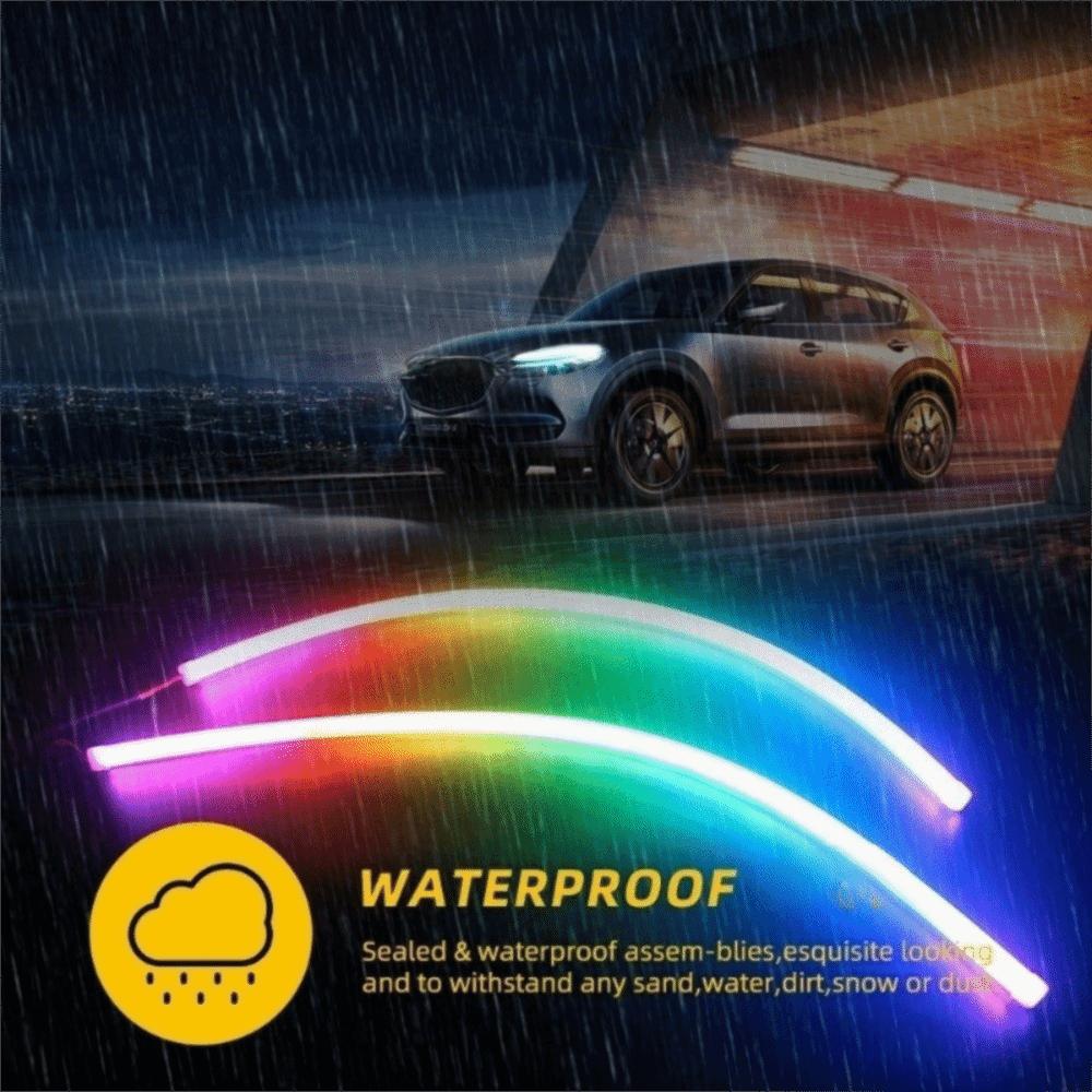 New 30/45/60cm RGB LED DRL Flexible APP Control Flowing Turn Signal Lamp Full Color DRL Car LED Light Car Accessories