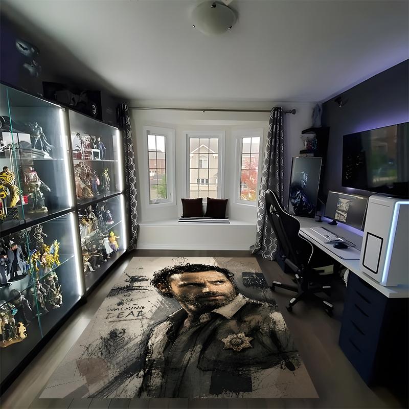 Daryl and Rick Printed Carpet, Rug for Office Chair Living Room Bedroom Kitchen Room Decor Gifts.