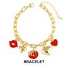 Loveheart Strawberry Necklace Retro European Style Pitaya Chain Choker Cherry Bracelet  Spring