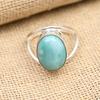 Wonderful Larimar Gemstone Handmade 925 Sterling Silver Ring Jewelry
