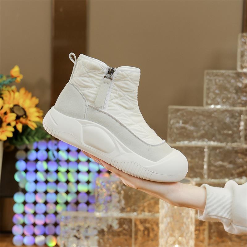 Cotton Shoes with Fleece Soft Soles, Snow Boots with High Tops, Women's Sports Short Boots