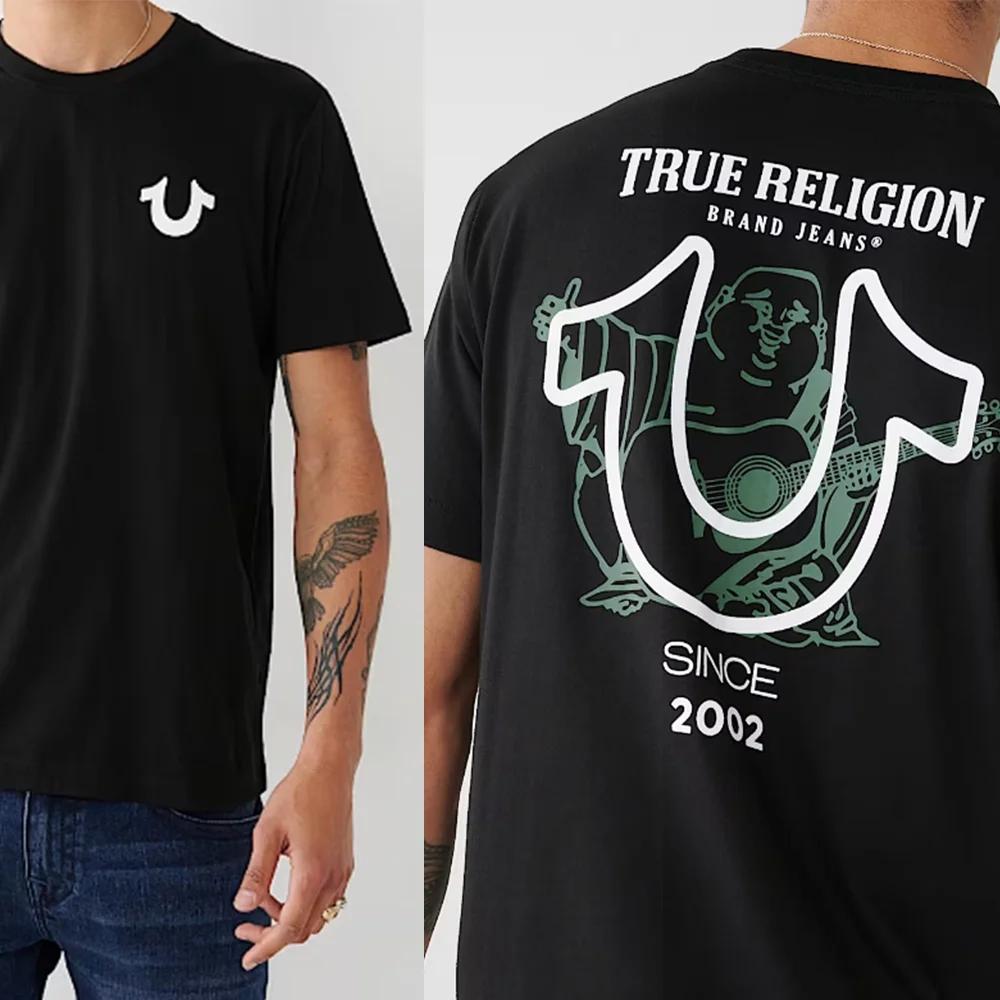 

Футболка True Religion, графическая футболка для мужчин, хлопковая футболка с круглым вырезом и принтом, короткий рукав, удобный дышащий топ L