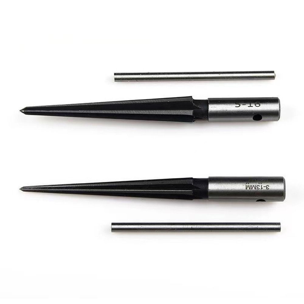 2Pcs/Set Carbon Steel Chamfer Taper Reamer Set Round Shank Hole Opener Durable Tapered Reamer Tool