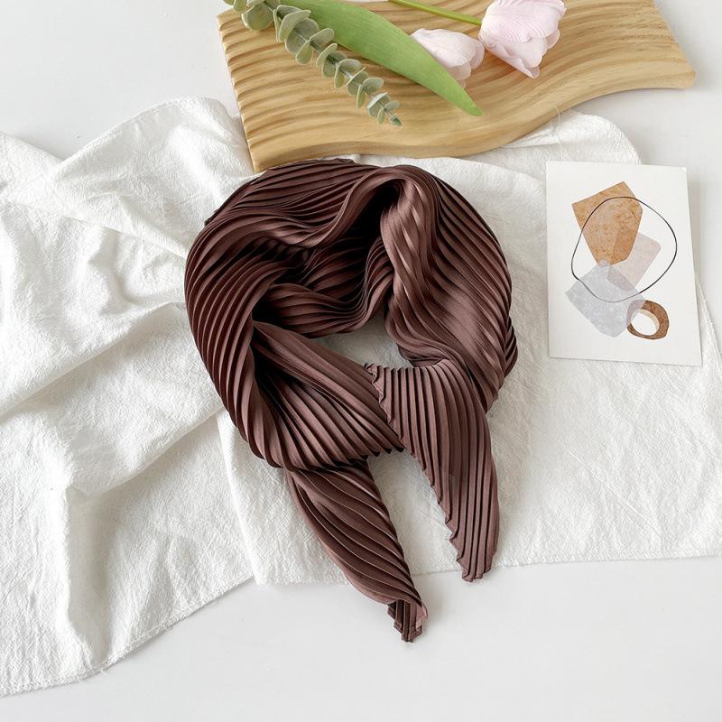 

Летний ярко-оранжевый жатый шелковый шарф и милая японская корейская повязка для волос 70cm