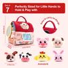 Mini Farm Animal House Bag Cartoon Animal Dolls Small House Cute Plush Toys Bedside Decoration Party Birthday Gifts For Children