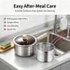 Round Deep-Frying Pot with Formed Body, Perforated Draining Basket, and Food Tongs for Handling Kitchen Recipes from Cooking Through Serving