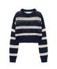 YALE Striped Curly Knit_Navy
