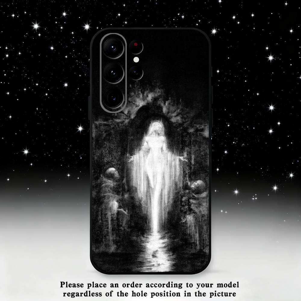 Sword White Hair Witch Phone Case For Samsung S25,S24,S21,S22,S23,S30,Ultra,S20,Plus,Fe,Lite,Note,10,9,5G Black Cover