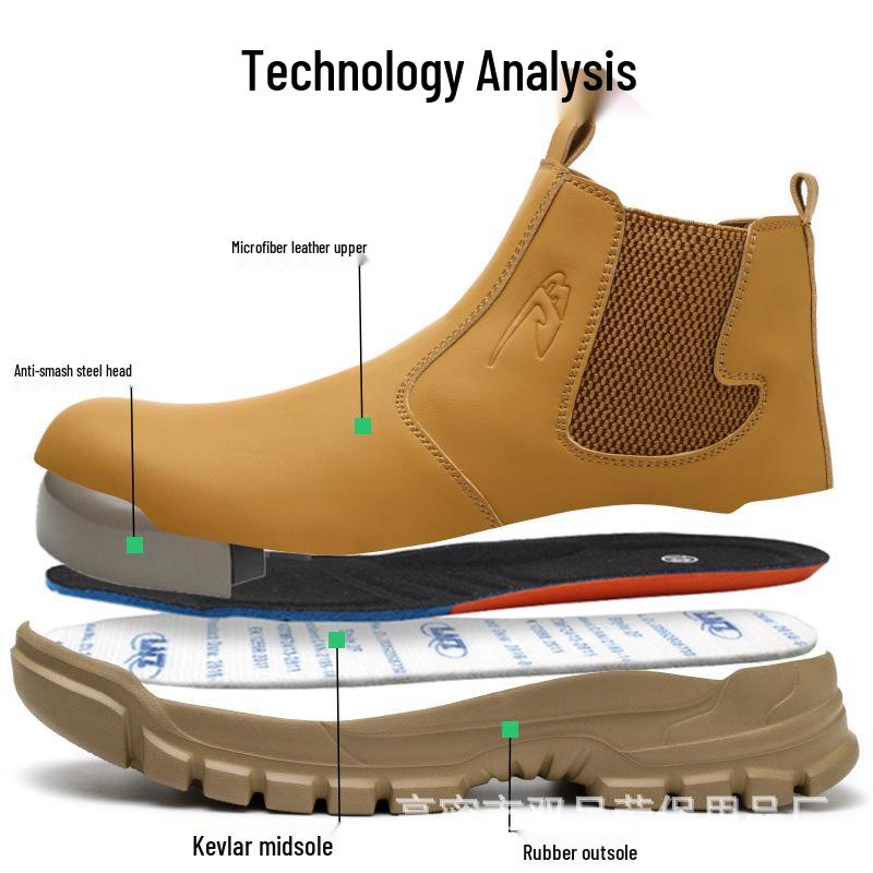 Men's Steel Toe Waterproof Work Shoes - Anti-smash, Anti-puncture, Anti-slip, Four Seasons