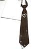 Tassels Long Necktie Black Shirt Tie Elegant Love Heart Tie  Students