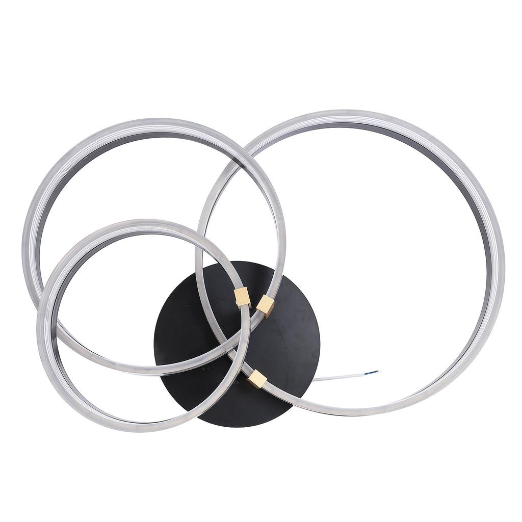 Modern Ceiling Light Fixture Living Room Bedroom Hanging 3 Rings Dimmable Flush Mount Lamp with