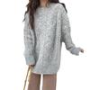 Twist Rundhals Pullover Pullover weibliche Herbst und Winter neue koreanische Version lose weiche wachsartige Pullover