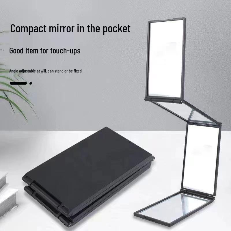 Four-Fold Portable Makeup Mirror: DIY Multi-Angle Folding Mirror for Easy Carrying