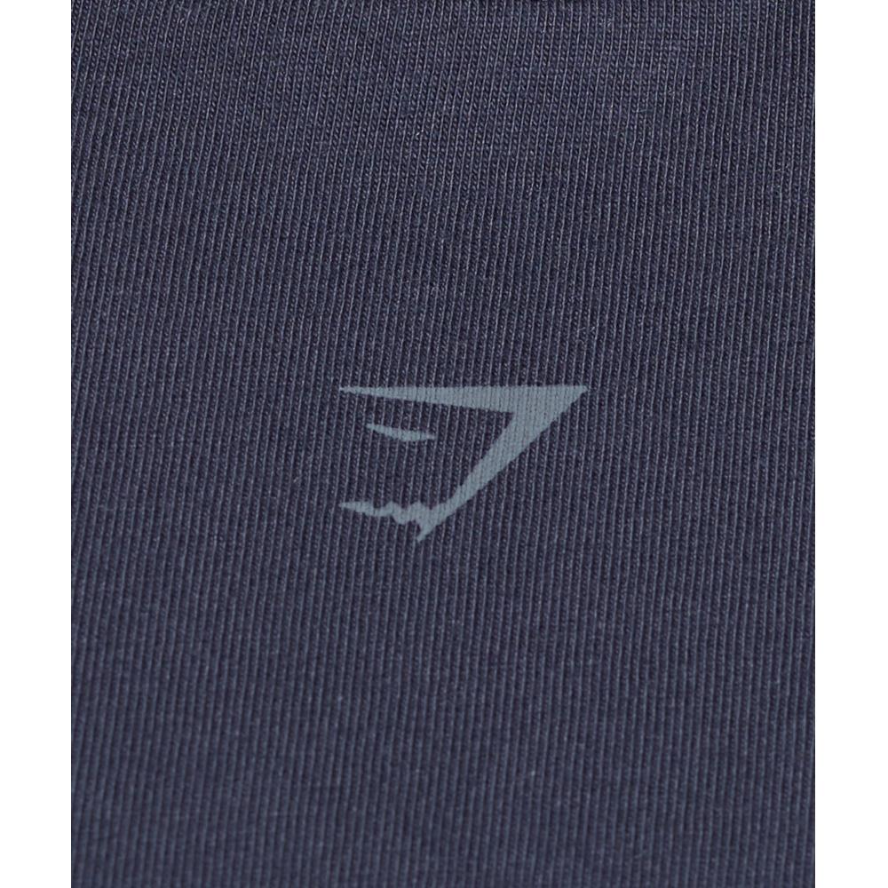 Gymshark Wordmark Graphic Long Sleeve Top Heavy Blue B2c8u Uctn